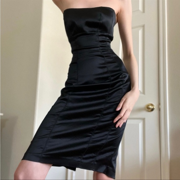 🖤Y2K BEBE Formal Bodycon Satin Dress🖤 - Picture 3 of 12